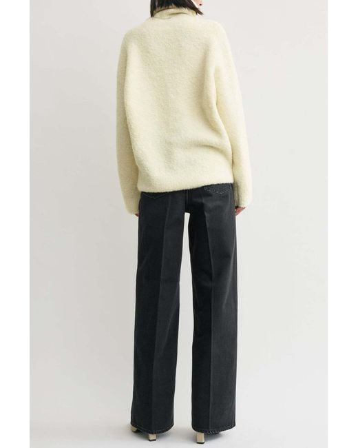 Totême White Totême Bouclé Turtleneck Jumper