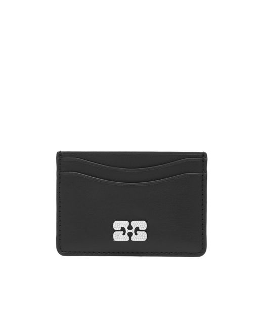 Ganni Black Cardholder With Logo