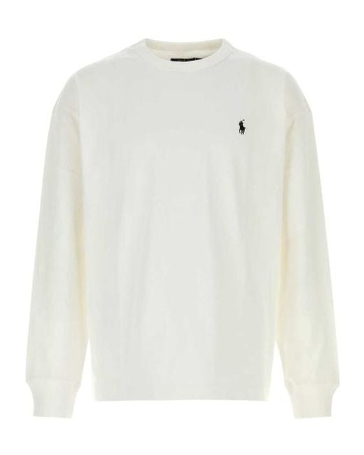 Polo Ralph Lauren White Logo Long-Sleeve T-Shirt for men