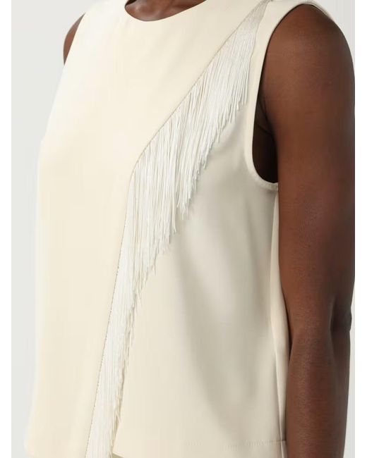 Kaos Natural Fringe-Detail Sleeveless Top