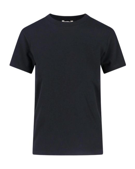 Auralee Black Crew Neck Short-Sleeved T-Shirt