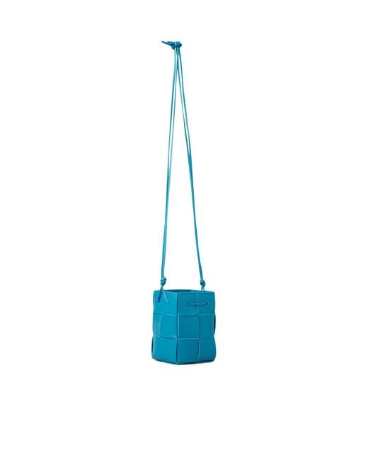 Bottega Veneta Blue Mini Cassette Bucket Bag