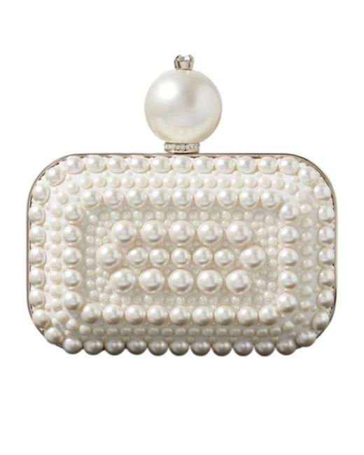 Jimmy Choo Metallic Cloud Micro Embellished Satin Clutch