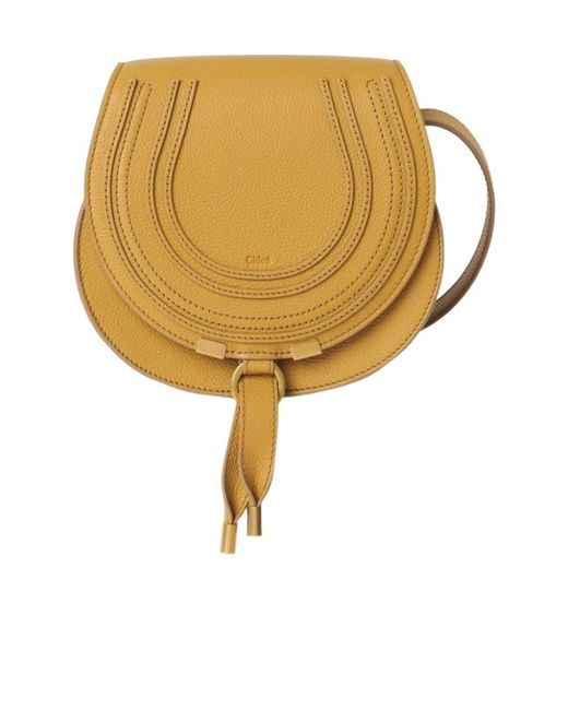 Chloé Yellow Small Marcie Leather Crossbody Bag