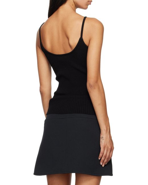 Courreges Black Courrèges Ribbed Logo Knitted Top