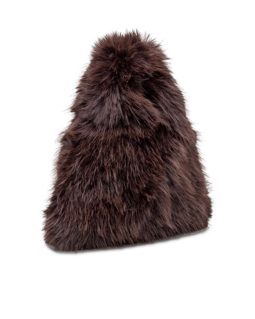 MSGM Brown Fluffy Small Satchel Bag