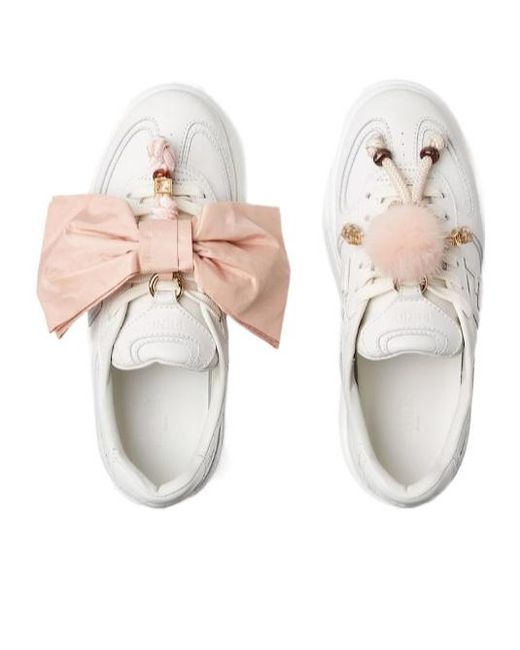 Fendi White Match Platform Lace-Up Sneakers