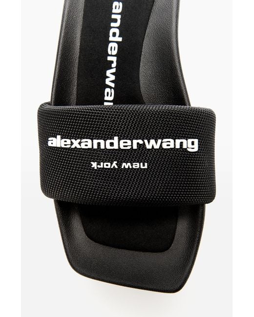 Alexander Wang Black Logo Printed Strap Heel Sandals