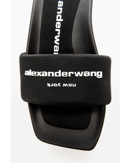 Alexander Wang Black Logo Printed Strap Heel Sandals