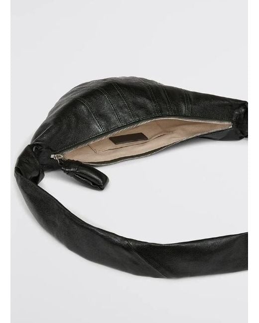 Lemaire Black Small Croissant Zipped Shoulder Bag for men