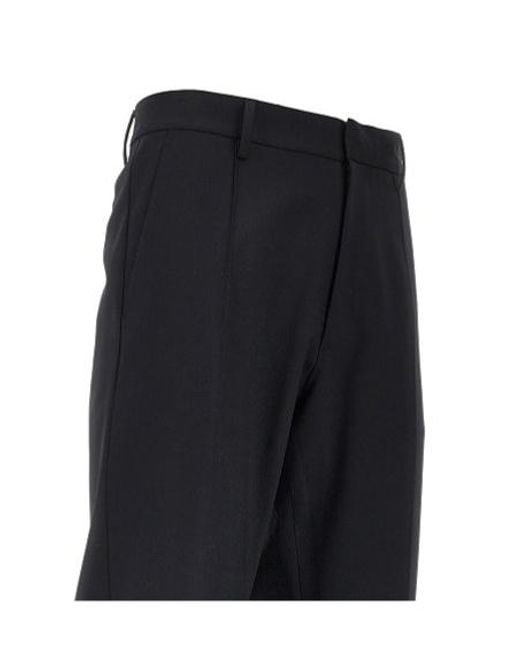 DSquared² Black Pressed-Crease Trousers for men