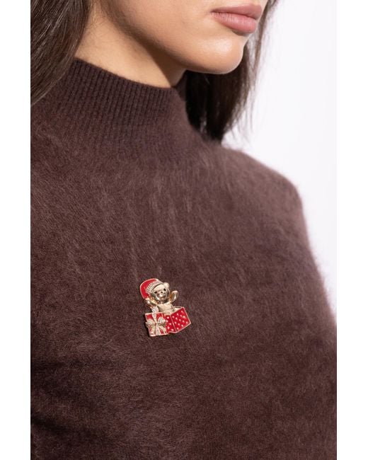 Max Mara White Teddy Bear Brooch