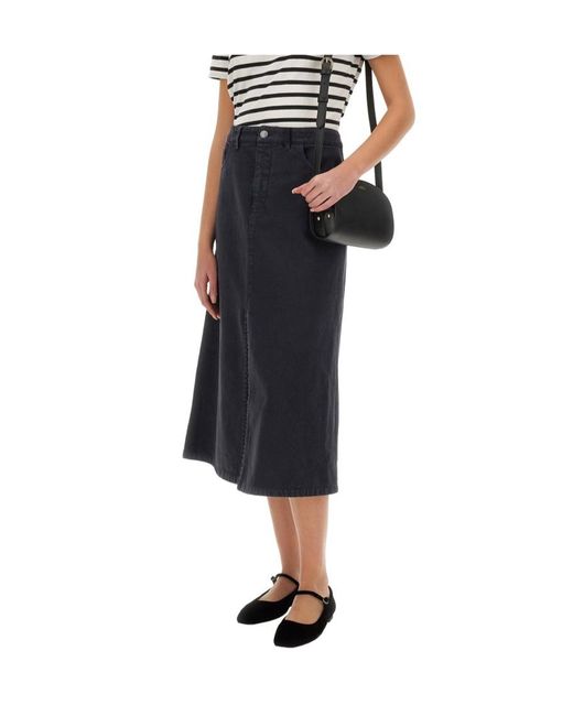 A.P.C. Blue High-Waist Georgia Skirt