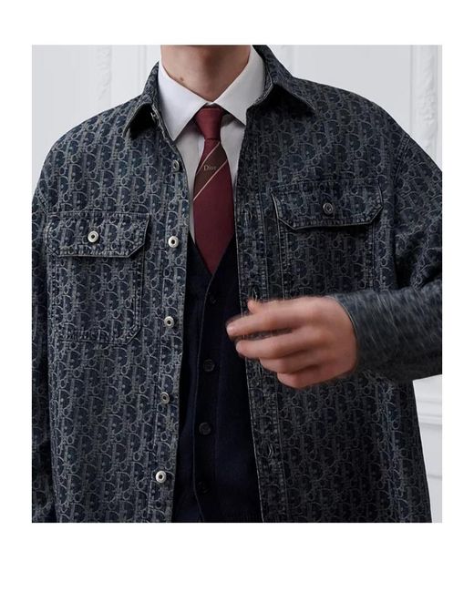 Dior Blue Oblique Denim Overshirt for men