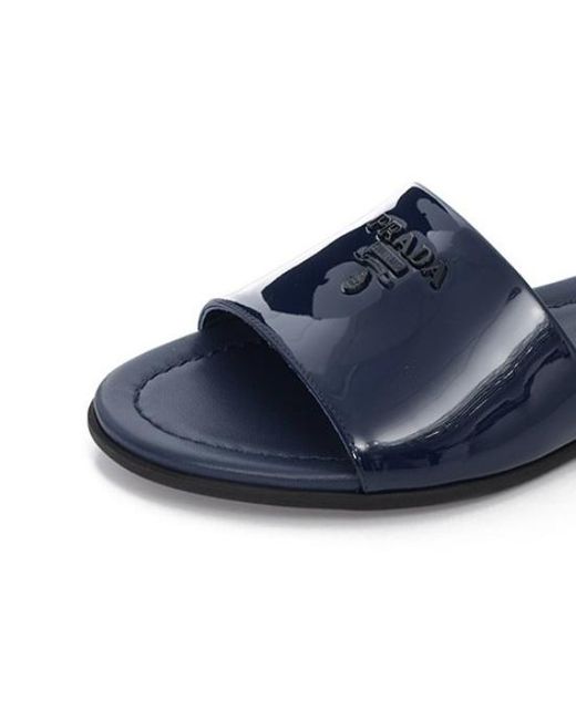 Prada Blue Dark Logo Detail Sandals