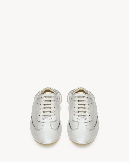 Saint Laurent White Lewis Lace-Up Sneakers