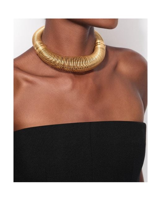 Alaïa Metallic Alaïa Spiral Torque Necklace