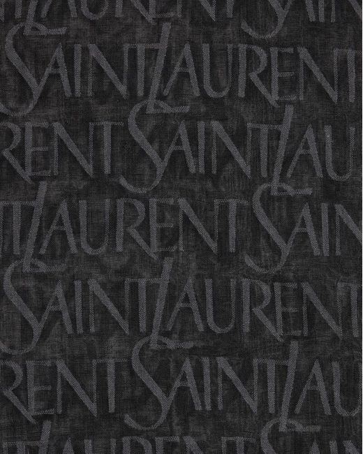 Saint Laurent Blue Large Square Scarf