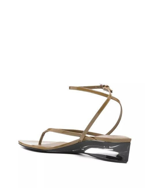 Alaïa White V-Strap Flat Sandals