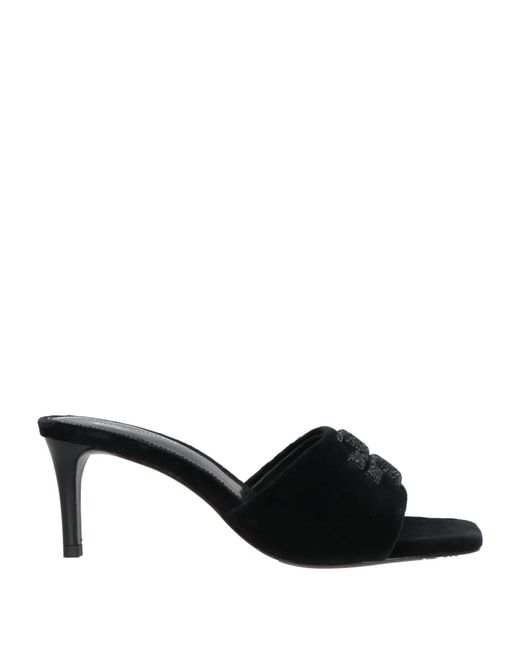 Tory Burch Black Velvet High Heel Sandals