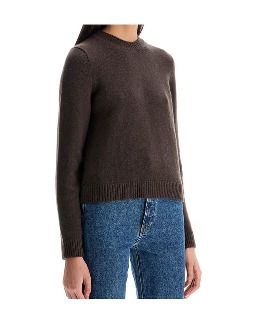 Khaite Brown Crewneck Knitted Pullover