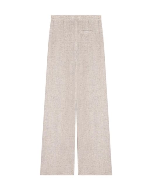 Emporio Armani White High-Waist Straight-Leg Trousers