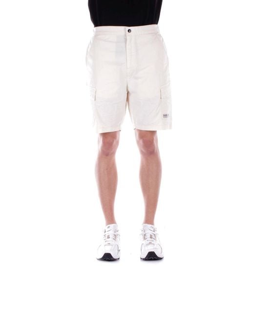 Barbour White International Logo Printed Shorts for men