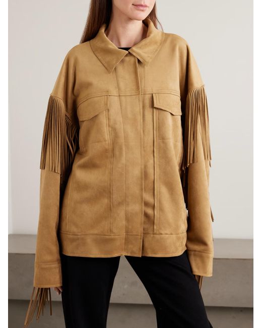 Norma Kamali Natural Oversized Tassel Casual Jacket