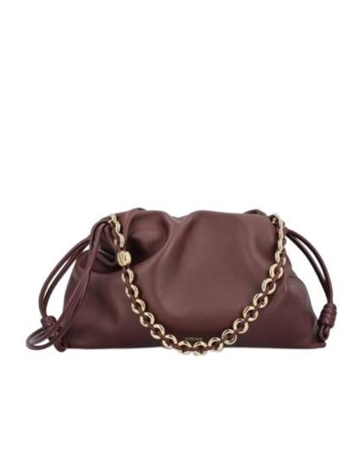 Loewe Brown Flamenco Large Drawstring Purse Bag