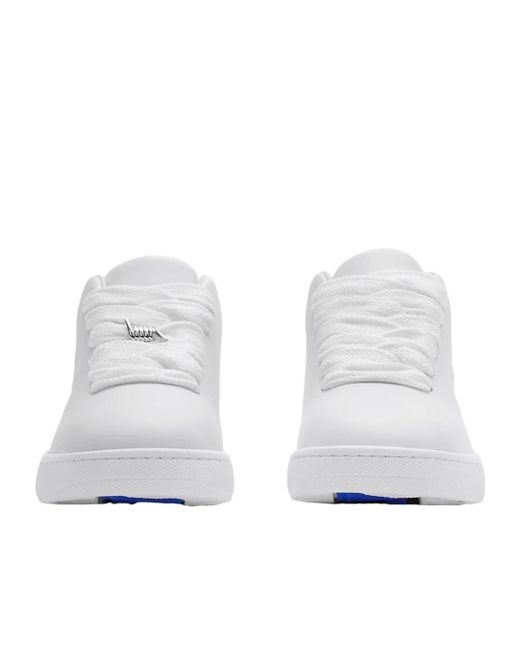 Burberry White Leather Box Sneakers for men