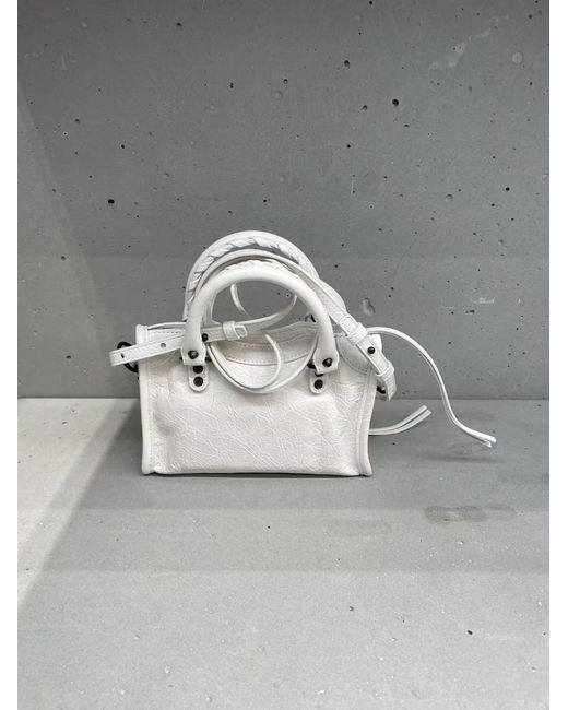 Balenciaga White Le City Bag Nano Top Handle Bag