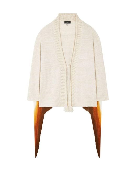 Alanui Natural Bright Hues Gradient Effect Fringed Cardigan