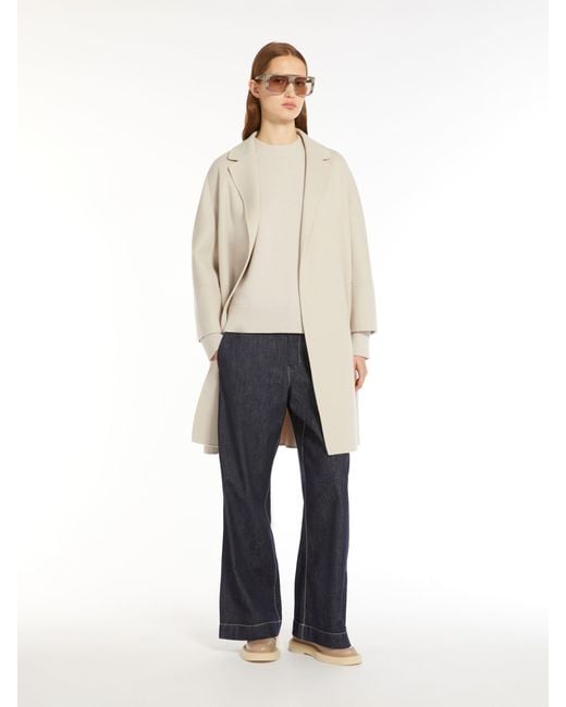 Max Mara Blue 'S High Waist Wide Leg Jeans