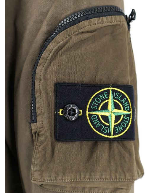 Stone Island Gray Compass Patch Crewneck Sweatshirt for men