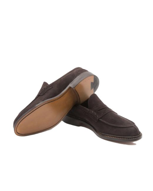 Tricker's Brown Round-Toe Loafers for men