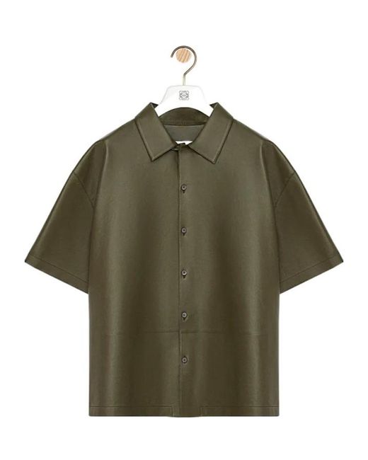 Loewe Green Anagram Logo Debossed Shirt for men