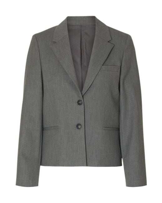 SELECTED Gray Single-Breasted Blazer