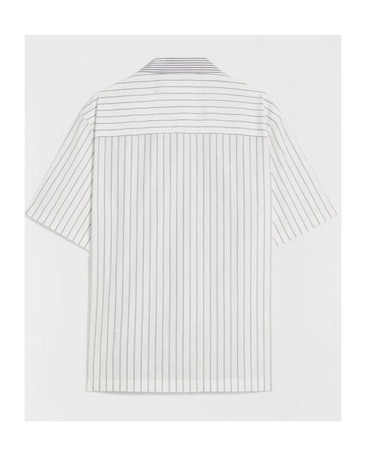 Jil Sander White Lightweight Striped Shirt for men