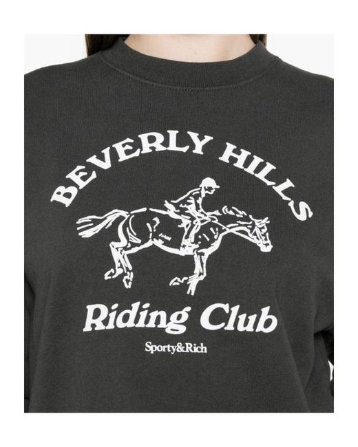 Sporty & Rich Black Crew Neck Long-Sleeved Sweatshirt