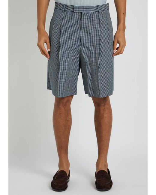 Givenchy Blue Checked Cotton Shorts for men