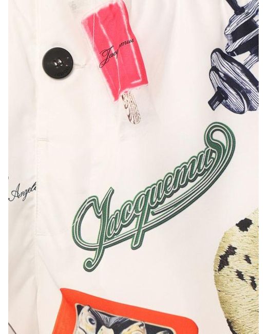 Jacquemus White Elastic Waist Swim Shorts for men