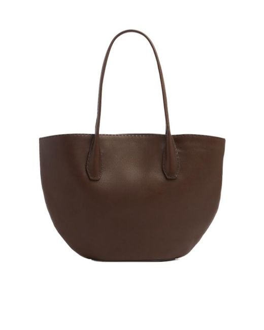 The Row Brown Alger Saddle Leather Tote Bag