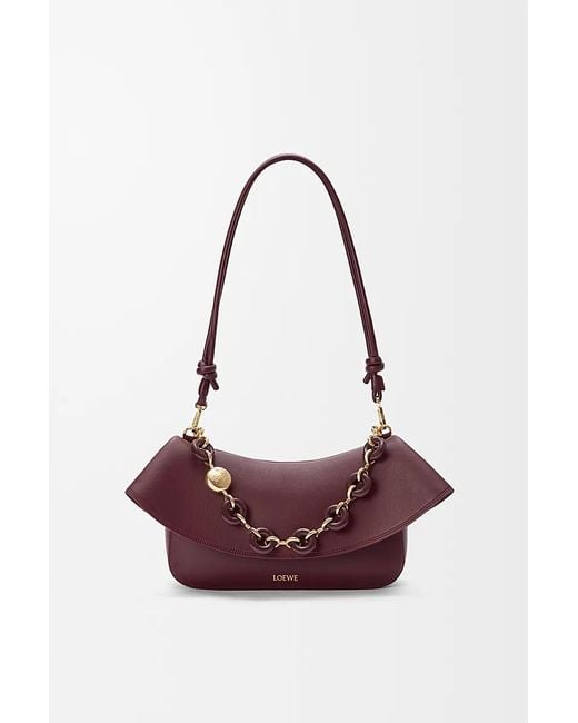 Loewe Purple Medium Leather Ola Shoulder Bag