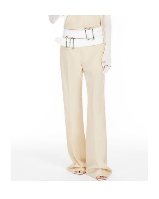 Sportmax White Orario Pleat Detailed Pants