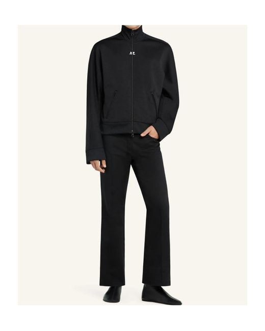 Courreges Black Courrges Zip-Up Bomber Jacket for men
