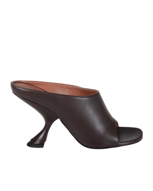 AMINA MUADDI Brown Taylor Slipper 90 Nappa