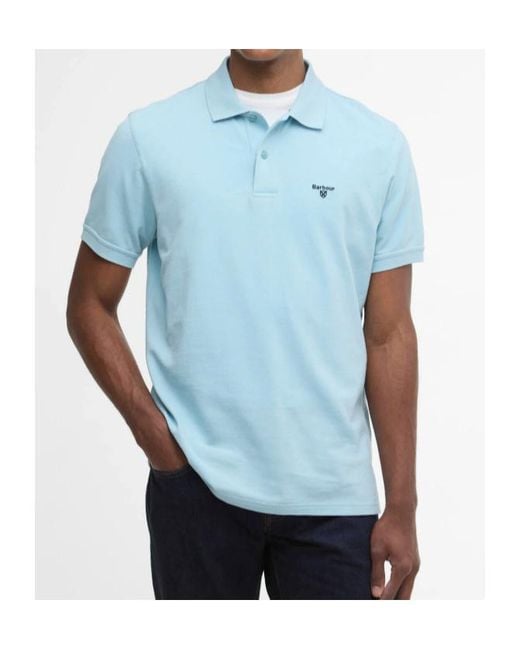 Barbour Blue Lightweight Sports Short-Sleeved Polo Shirt for men