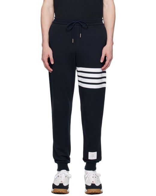 Thom Browne Blue Bar Striped Sweatpants for men