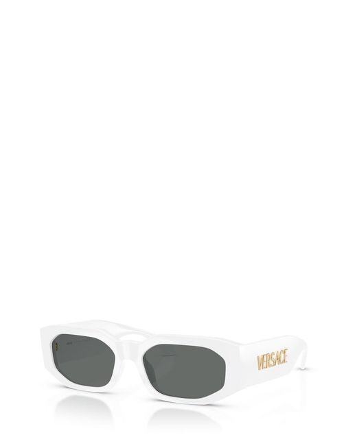 Versace White Geometric-Frame Sunglasses for men