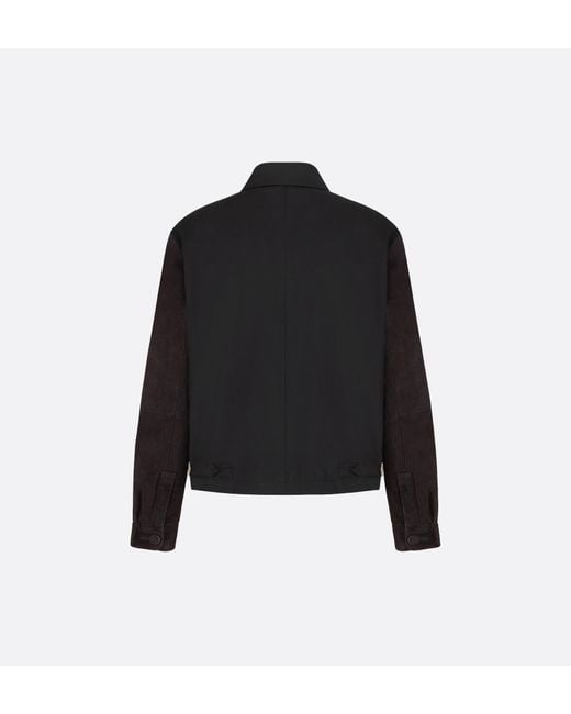 Dior Black Zip-Up Wool Coat for men